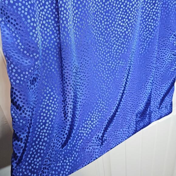 Vintage Andrea Gayle Pencil Skirt Womens Size 8 Blue Shimmer 80s Glam Rock - Picture 4 of 8